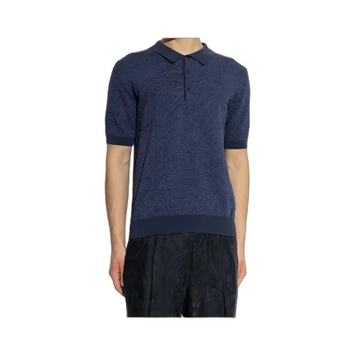 Etro Textured Knit Polo Shirt