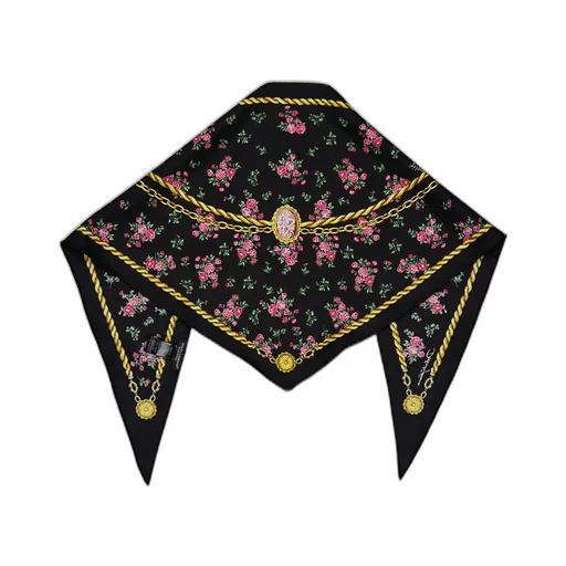 Dolce & Gabbana Chain-Print Floral Scarf