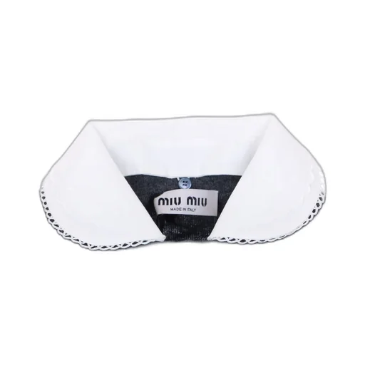 Cashmere Polo With Embroidered Poplin Collar