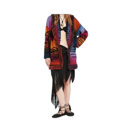 Sunset Stories Fringed Cardi-Coat
