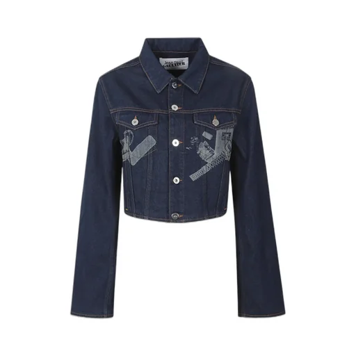 Jean Paul Gaultier Cropped Printed Denim Jacket