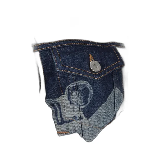 Jean Paul Gaultier Cropped Printed Denim Jacket