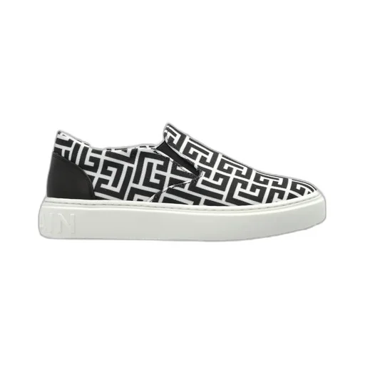 Balmain Kids Logo Printed Slip-On Shoes