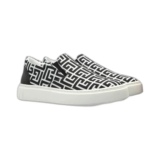 Balmain Kids Logo Printed Slip-On Shoes
