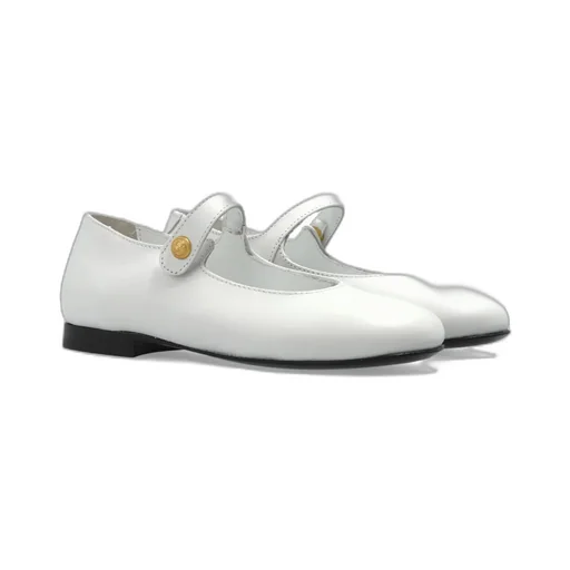 Balmain Kids Round Toe Ballet Flats