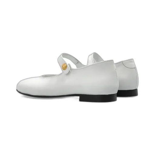 Balmain Kids Round Toe Ballet Flats