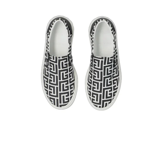 Balmain Kids Logo Printed Slip-On Shoes