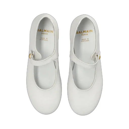 Balmain Kids Round Toe Ballet Flats