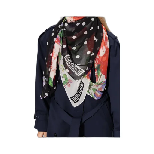 Moschino Floral Print Logo Scarf
