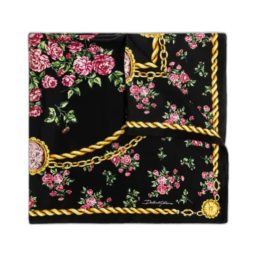 Dolce & Gabbana Chain Print Floral Scarf