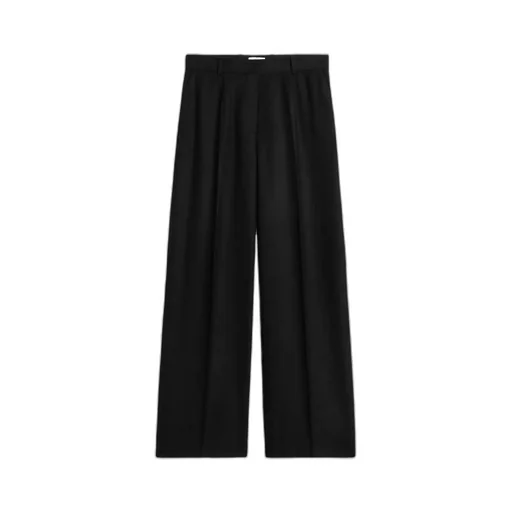 Wide-Leg Flannel Pants