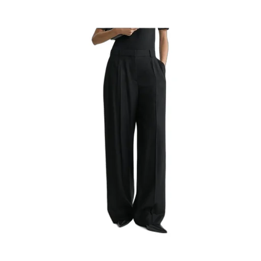 Wide-Leg Flannel Pants