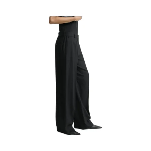 Wide-Leg Flannel Pants