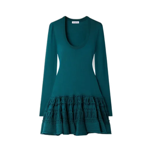 AlaÏA Long-Sleeved Crinoline Dress