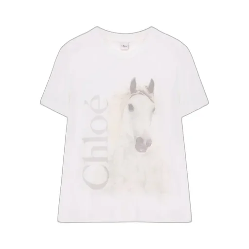 Chloé Crew-Neck Jersey Logo T-Shirt
