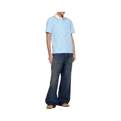 Casablanca Short-Sleeved Jacquard Polo Shirt