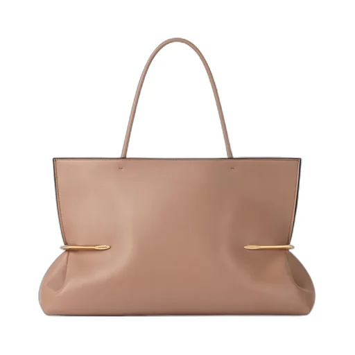 Pinch Squeezed Horizontal Tote Bag In Nappa Leather