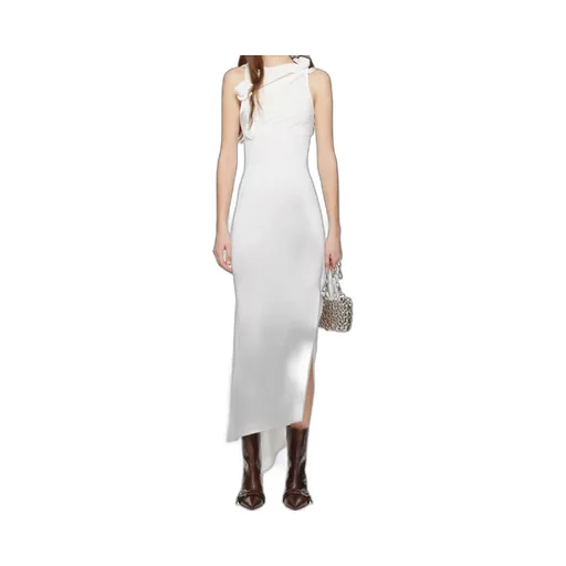 Rosette Knot Asymmetric Dress