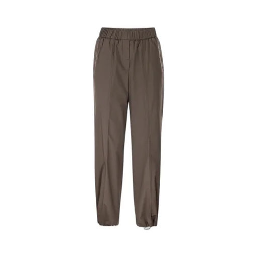 Peserico Elasticated Waistband Stretch Sateen Trousers