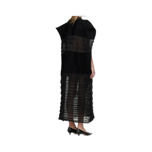 Pleated High-Neck Dress