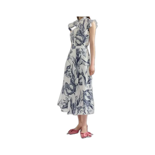 Floral Print Pleated Midi Skirt
