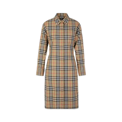 Burberry Long Sleeved Checked Shirt Dress