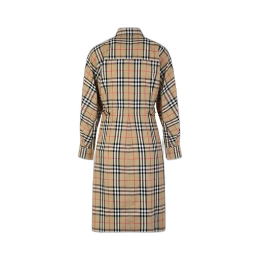 Burberry Long Sleeved Checked Shirt Dress