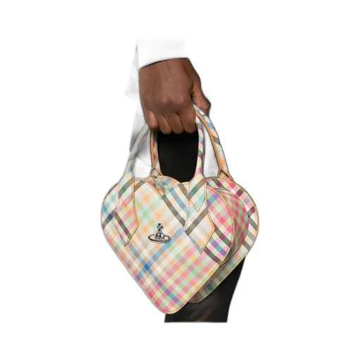 Josephine Heart Plaid Tote Bag