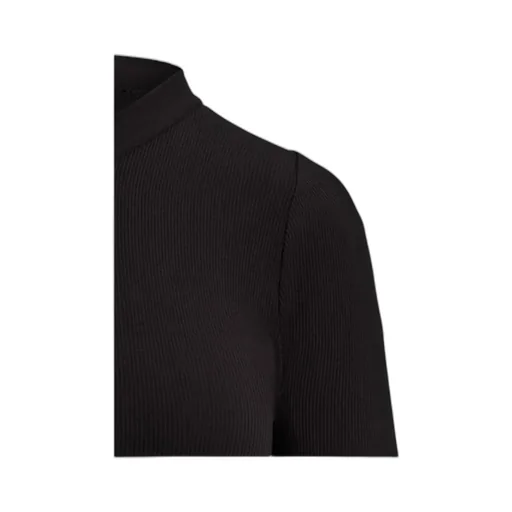 Button-Up Ribbed-Knit T-Shirt