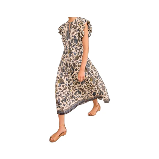 Kairi Flutter Sleeve Midi Dress