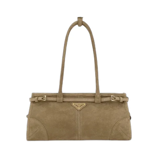 Prada Logo Plaque Belted Shoulder Bag