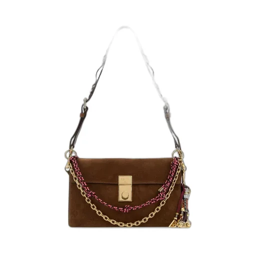 Tassel-Detail Suede Shoulder Bag