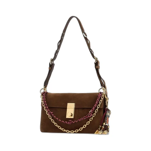 Tassel-Detail Suede Shoulder Bag