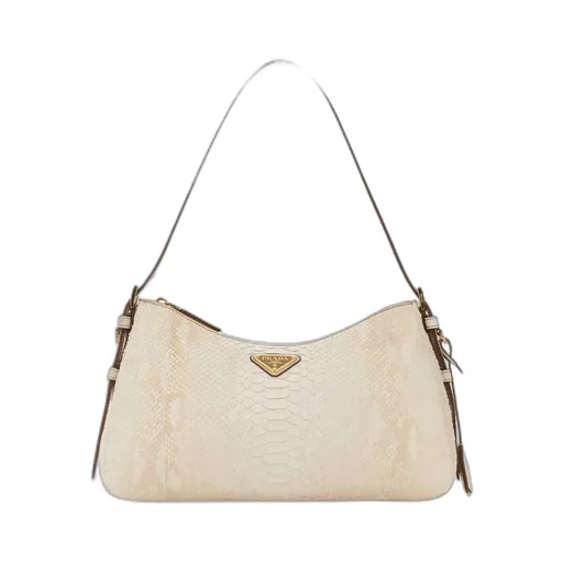 Prada Embossed Zipped Shoulder Bag