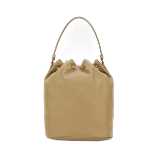Prada Re-Nylon Triangle-Logo Drawstring Bucket Bag