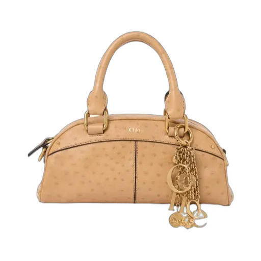 Chloé Logo Plaque Zip-Up Small Bowling Bag