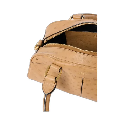 Chloé Logo Plaque Zip-Up Small Bowling Bag