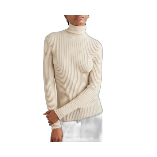 Ribbed Cashmere Turtleneck Sweater