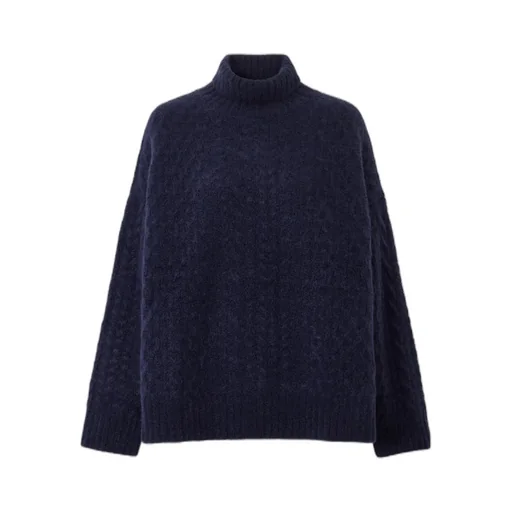 Cable Knit Blend Turtleneck Sweater