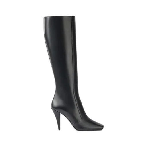 Sliced Square Boots In Shiny Leather