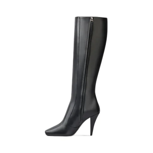 Sliced Square Boots In Shiny Leather