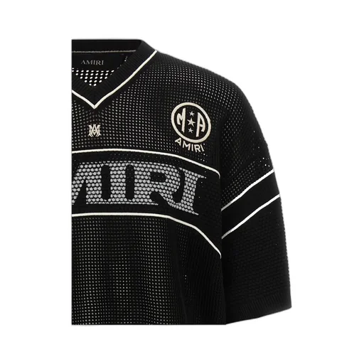 Amiri Sport V-Neck Mesh Knit T-Shirt