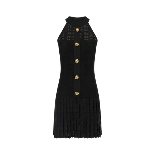 Balmain Button Embellished Sleeveless Dress