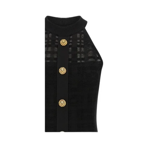 Balmain Button Embellished Sleeveless Dress