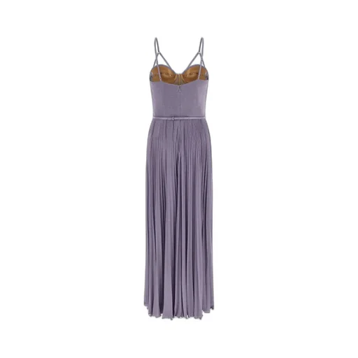 Elisabetta Franchi Pleated Spaghetti Strap Maxi Dress