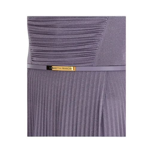Elisabetta Franchi Pleated Spaghetti Strap Maxi Dress