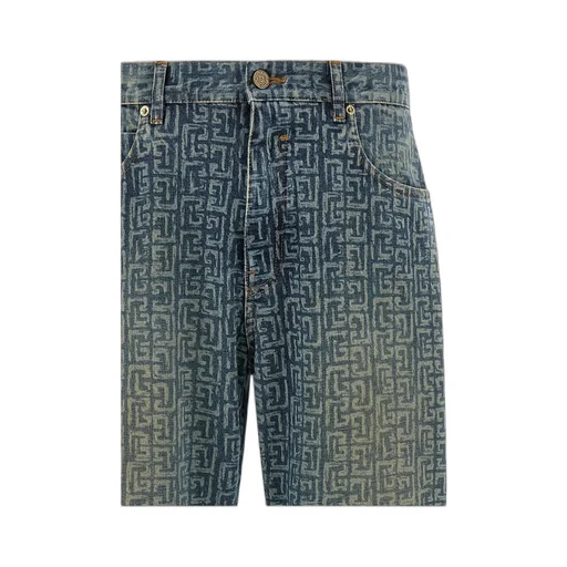 Balmain Monogram Printed Straight-Leg Jeans