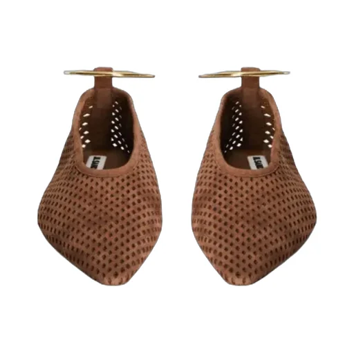 Jil Sander Pointed Toe Perforated Ballet Flats