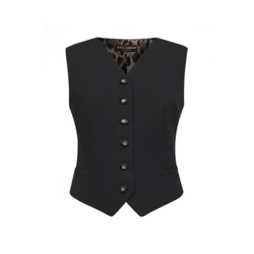 Dolce & Gabbana Single-Breasted Leopard Printed Vest