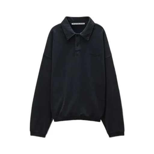 Long Sleeve Polo In Cotton Oversized